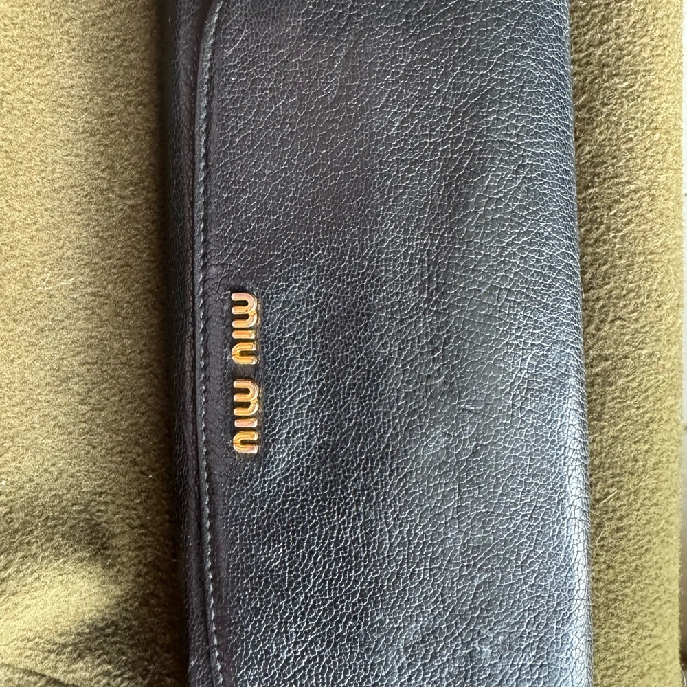 Mui Mui black leather special edition cat long wallet - Picture 2 of 11